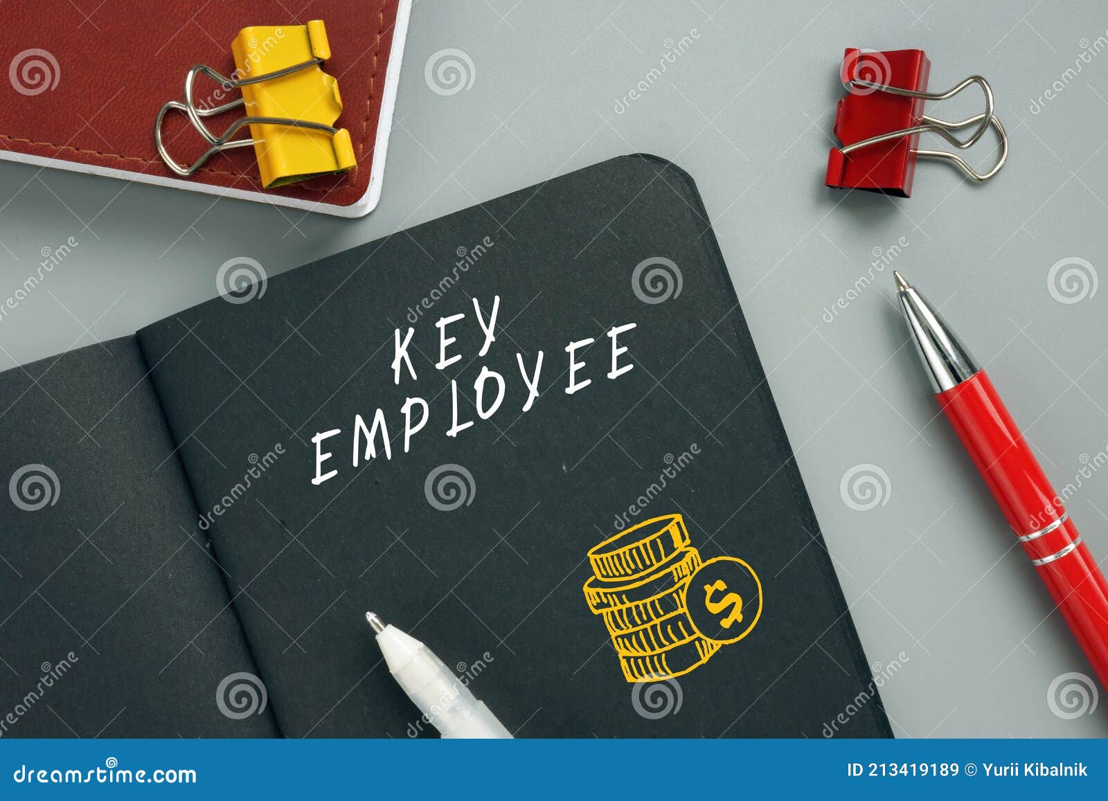 business concept meaning key employee with phrase on the page. aÃÂ key employeeÃÂ is anÃÂ employeeÃÂ with major ownership and/or